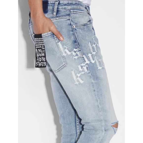 EUC Ksubi Van Winkle Kult Jean Distressed, Logo, Embroidered - Picture 15 of 15